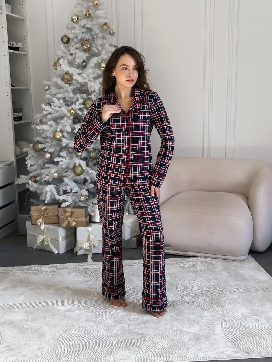 Жіноча тепла піжама COSY з начосом "Oxford"