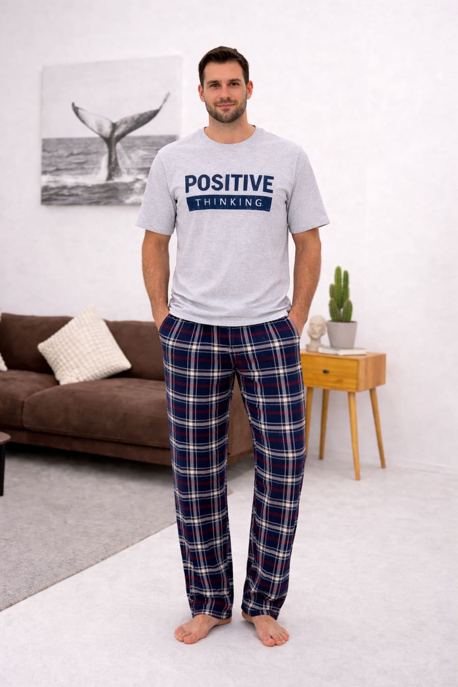 Піжама чоловіча комплект Positive thinking (штани+футболка)