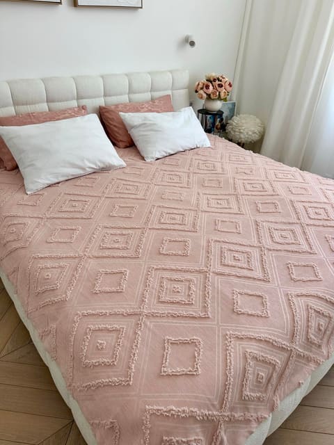 Покривало «Diamond Nordic» 220x240 см, тьмяно -рожевий